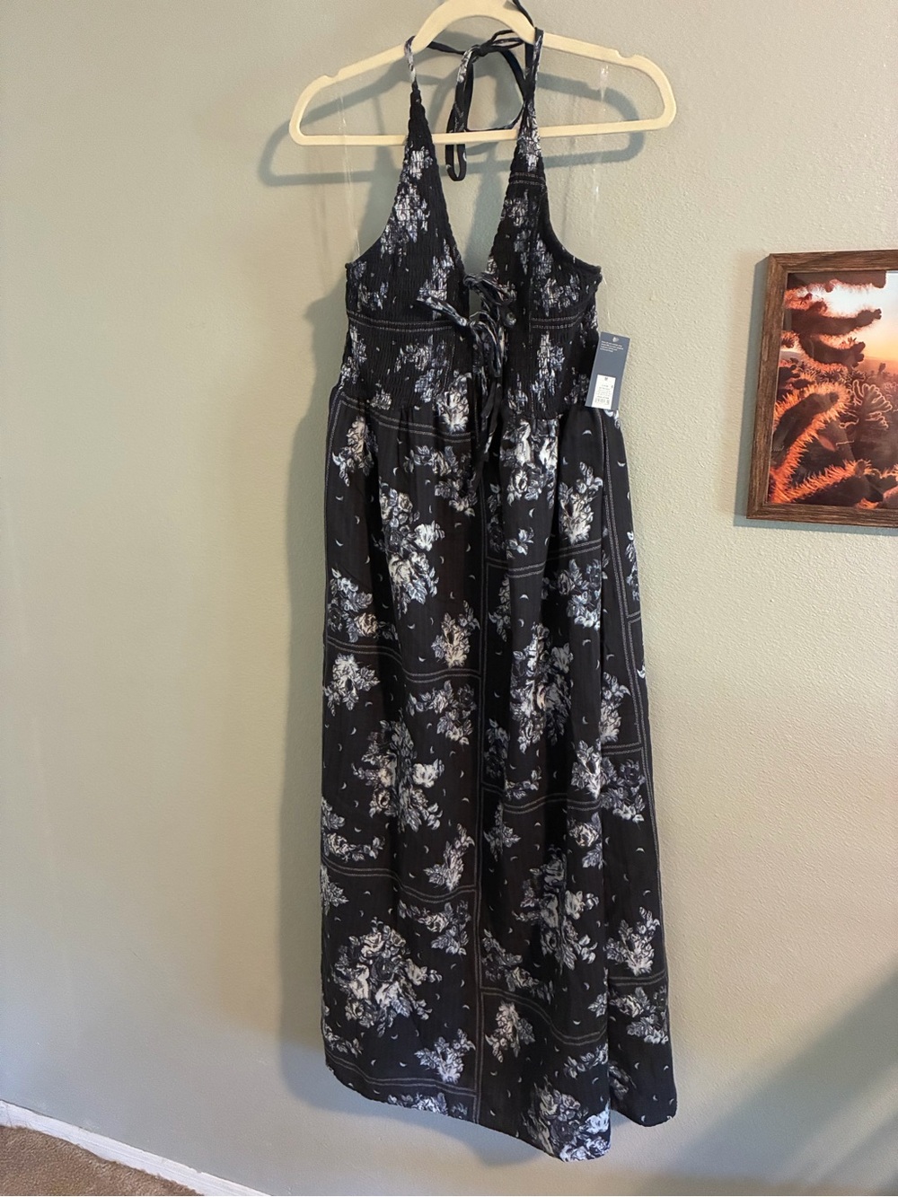 Universal Thread Navy Floral Halter Maxi Dress